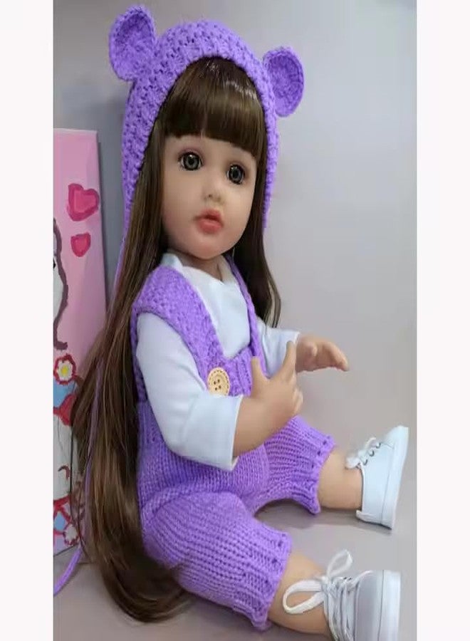 JOYJAY Realistic Reborn Baby Doll Girls,22-inch Realistic Newborn Baby Dolls,Silicone Full Body Real Life Baby Dolls,Includes Outfit, Feeding Bottle, Pacifier, and Diaper(Multi Colour) - Image 5